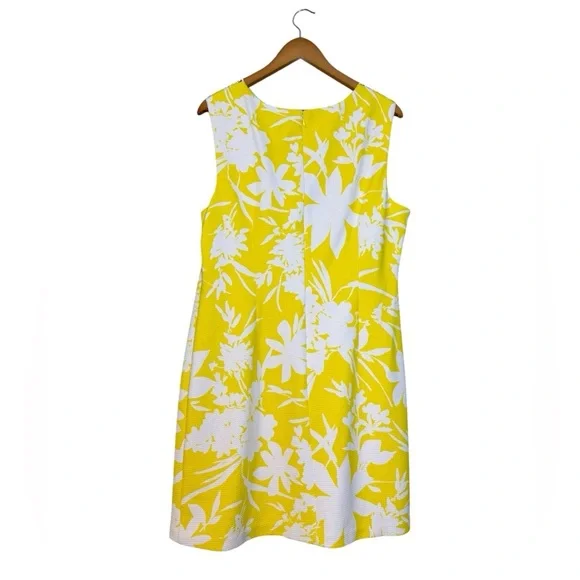 Jessica Howard Yellow Floral Sheath Dress Women’s Size 18 Sleeveless Spring - Picture 6 of 6